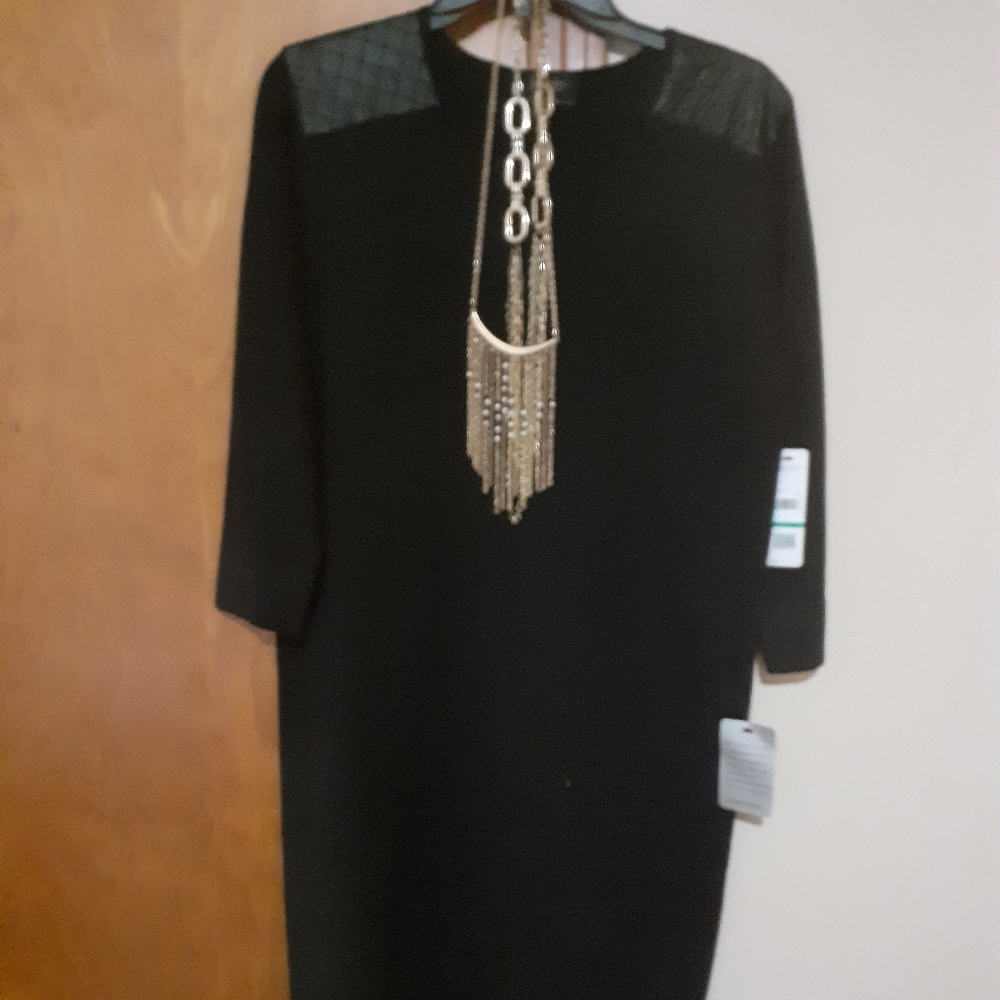 NWT Black Dress by Laundry sz LP w Jewelry